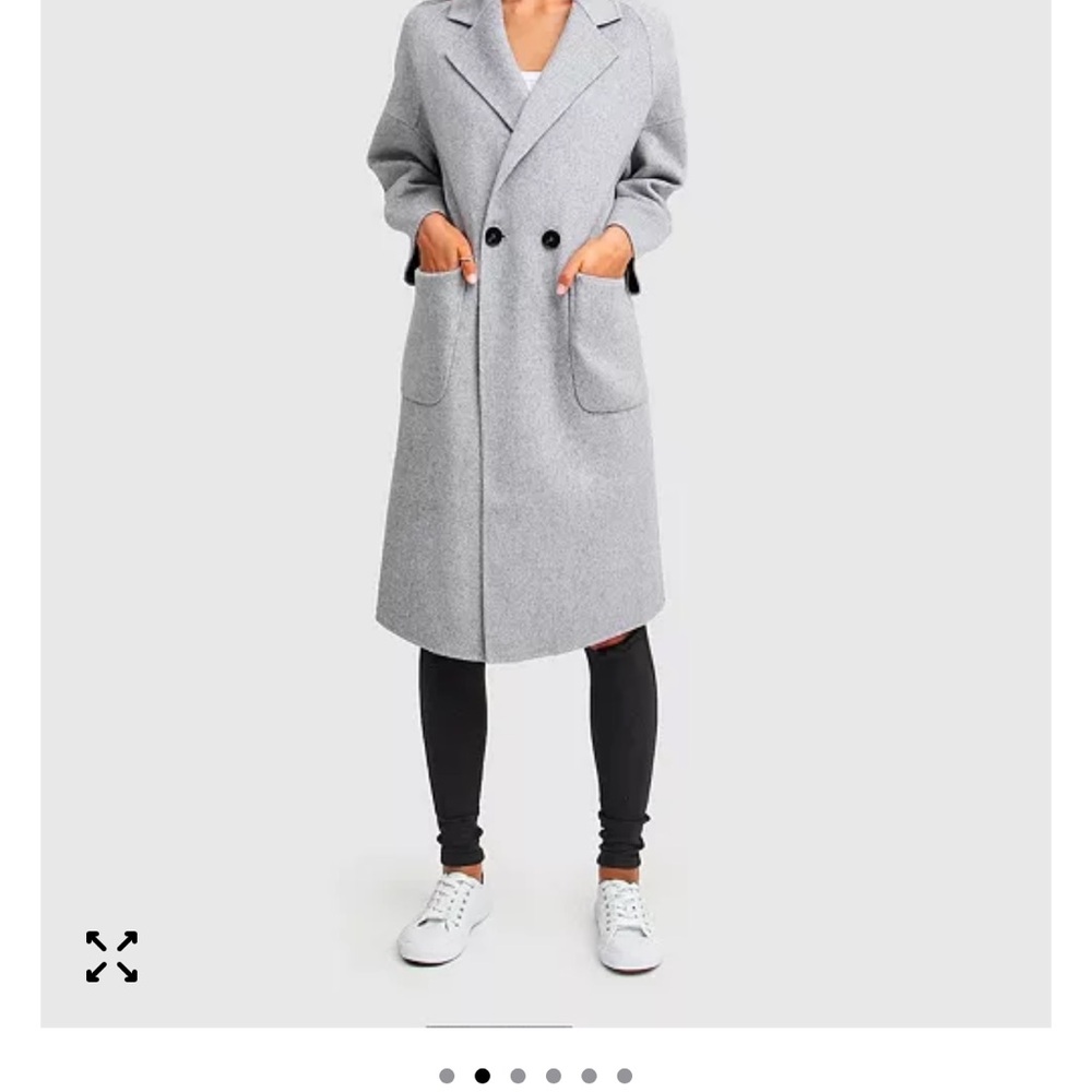 Publisher Double|Breasted Wool Blend Coat | Women | Grey Marle - Grey / XS × 1
